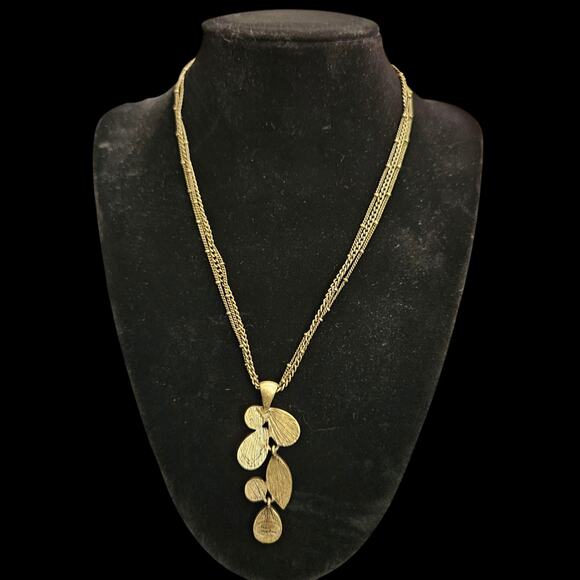 La Sophia Pendant Necklace Multi Stone Abalone Shell & Jasper Accents 2.35” - Picture 3 of 6